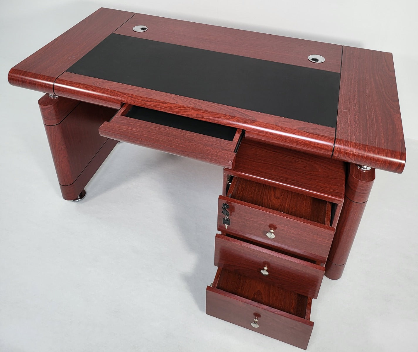 Mahogany Executive Office Desk with Pedestal - KW12B - 1200mm or 1400mm Option